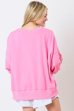 Touchdown Embroidered Sweatshirt-Sweatshirt-Peach Love California-Pink-Small-Inspired Wings Fashion