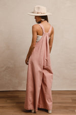 Washed Denim Patchwork Jumpsuit-Jumpsuit-BiBi-Blush-Small-Inspired Wings Fashion