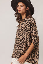 Leopard Print Dolman Top-Shirts & Tops-BiBi-Leopard-Small-Inspired Wings Fashion