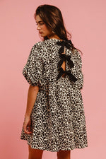 Denim Leopard Back Tie Dress-Dress-Bibi-Off White Leopard-Small-Inspired Wings Fashion