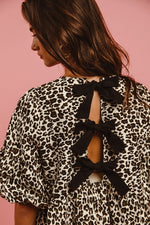 Denim Leopard Back Tie Dress-Dress-Bibi-Off White Leopard-Small-Inspired Wings Fashion