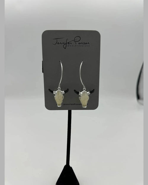 Steer Head Earrings-Earrings-Jennifer Ponson-Inspired Wings Fashion
