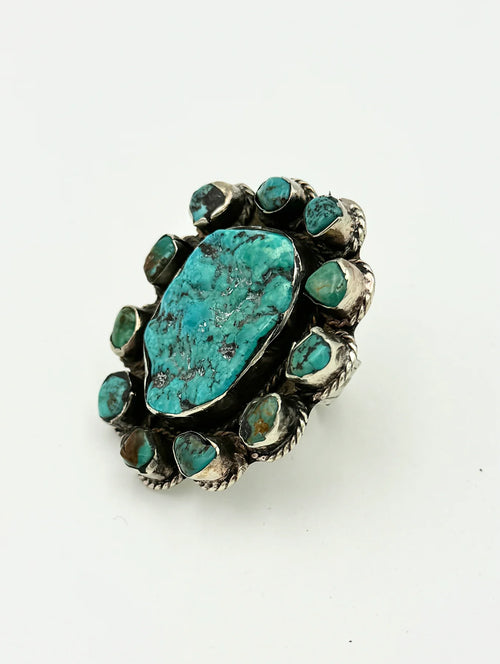 Turquoise Cluster Ring-Rings-Jennifer Ponson-Inspired Wings Fashion