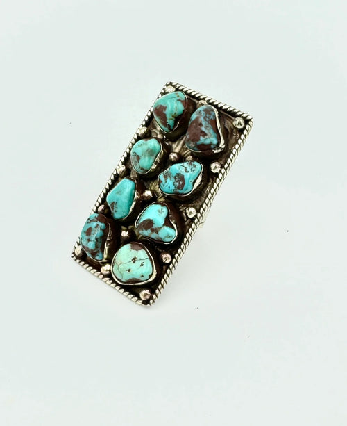 Turquoise Rectangle Ring-Rings-Jennifer Ponson-Inspired Wings Fashion