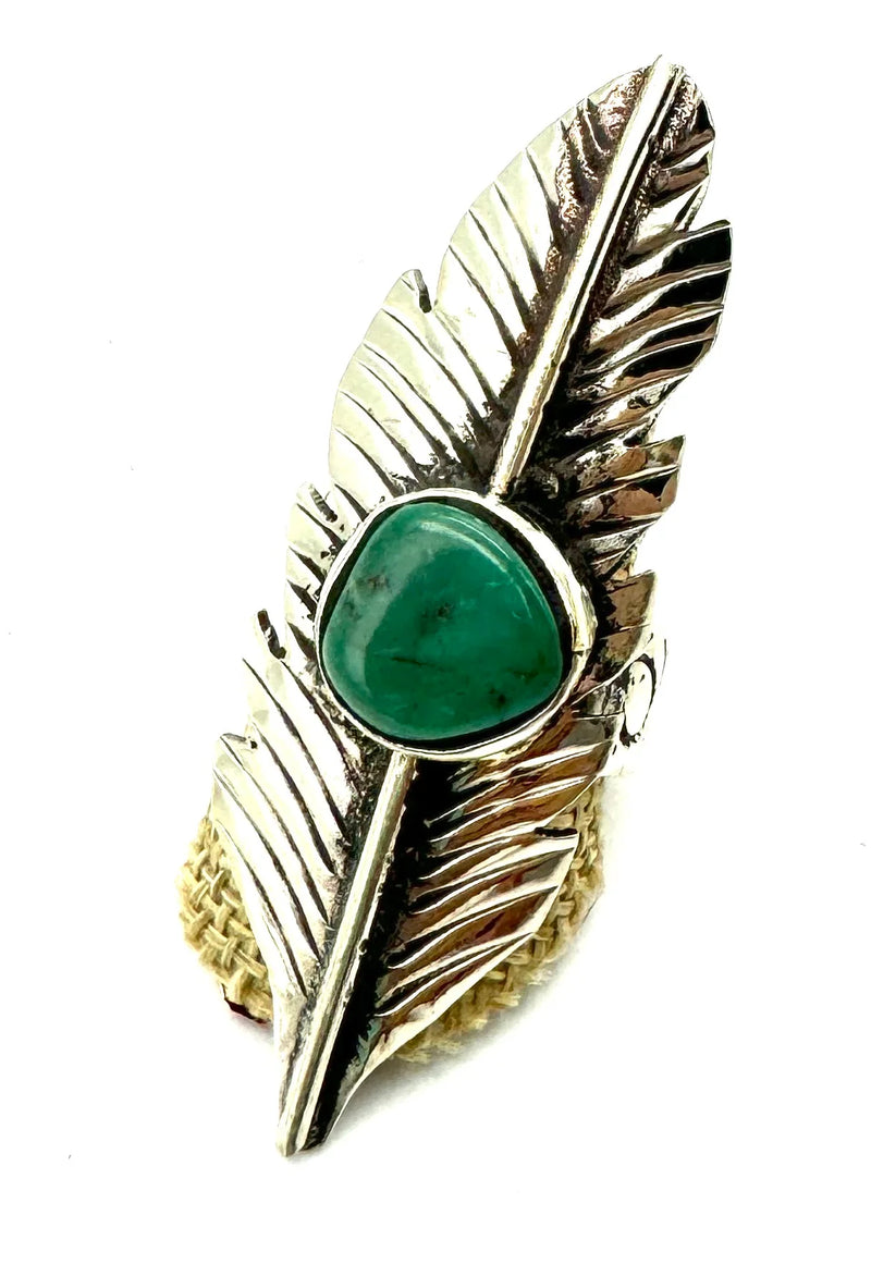 Feather Ring-Rings-Jennifer Ponson-Turquoise-Inspired Wings Fashion