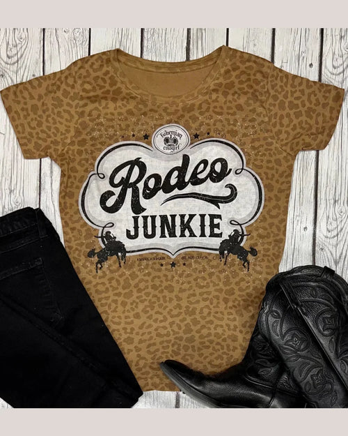 Rodeo Junkie Graphic Tee-T-Shirt-Bohemian Cowgirl-Small-Inspired Wings Fashion
