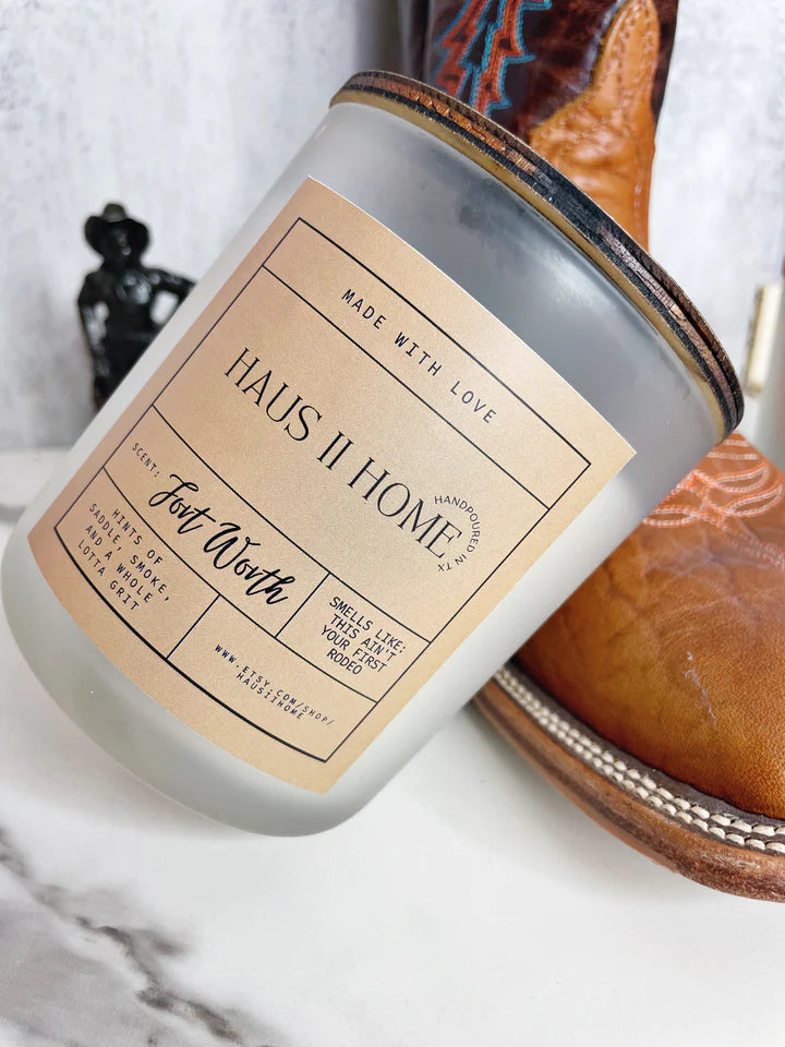 Fort Worth Large Double Wick Candle-Candles-Haus2HomeTX-Inspired Wings Fashion