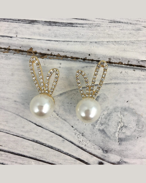 Bunny Pearl Earrings-Earrings-Song Lily-Inspired Wings Fashion