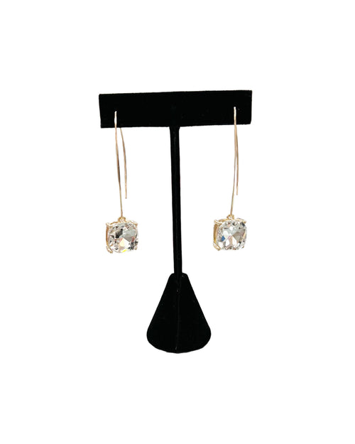Crystal Drop Earrings-Earrings-Jennifer Ponson-Clear & Gold-Inspired Wings Fashion