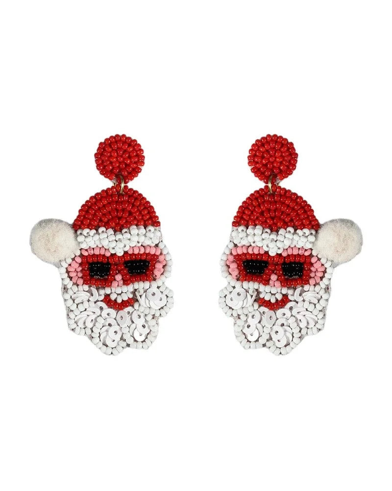 Santa Face Earrings-Earrings-Kenze Payne-Inspired Wings Fashion