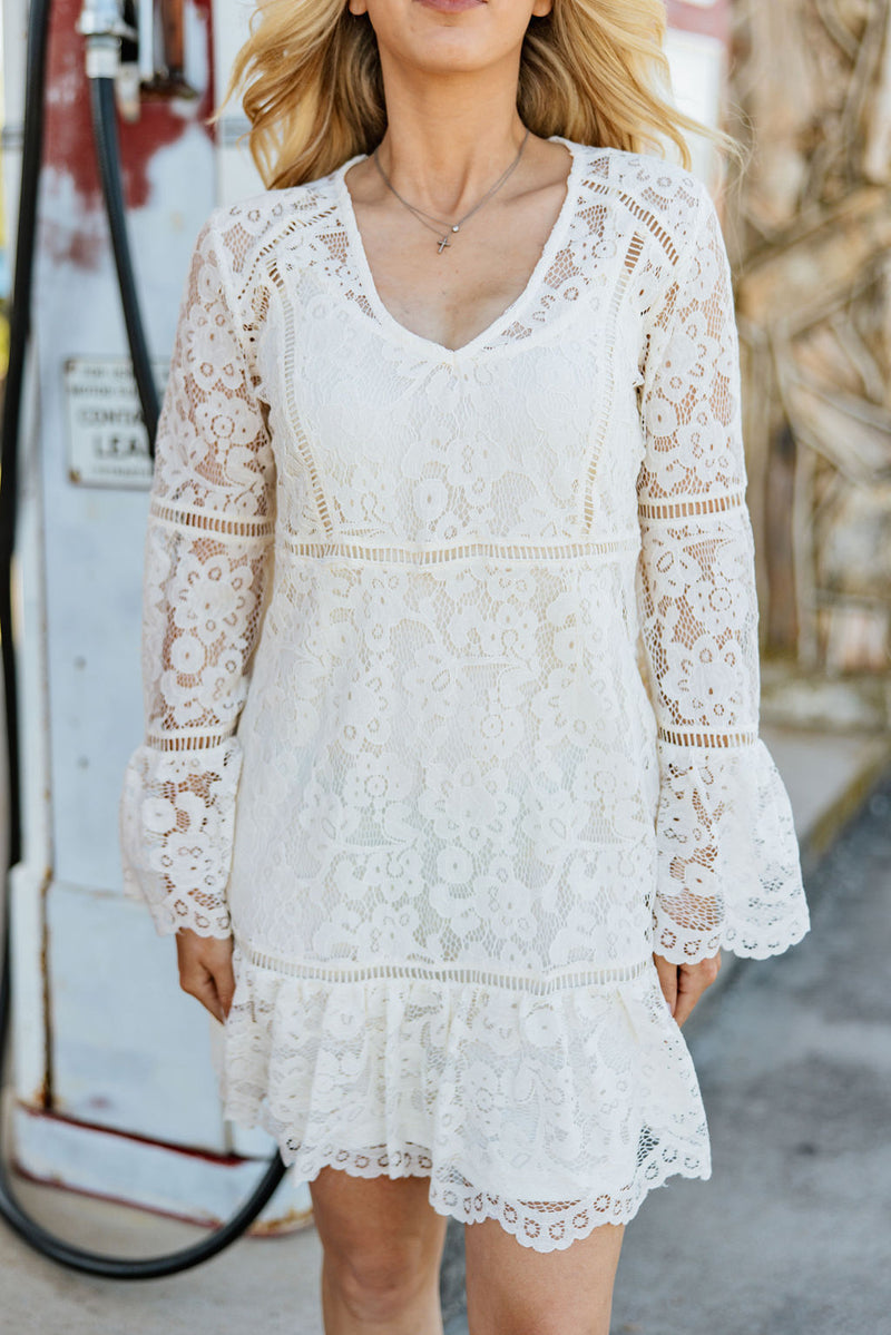 Lace Dress-Dress-Scully-Ivory-Small-Inspired Wings Fashion