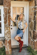 Asymmetrical Fringe Skirt-Skirts-Scully-Blue-Small-Inspired Wings Fashion