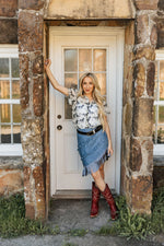 Asymmetrical Fringe Skirt-Skirts-Scully-Blue-Small-Inspired Wings Fashion