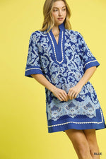 Scallop Tunic Dress-dress-Umgee-Blue-Small-Inspired Wings Fashion