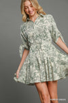 Two Tone Abstract Dress-Dress-Umgee-Forest Green-Small-Inspired Wings Fashion