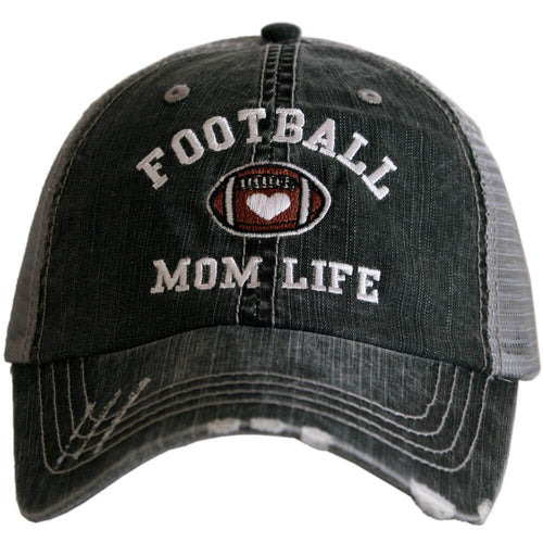 Football Mom Life Trucker Hat-Hats-Katydid-Gray-Inspired Wings Fashion