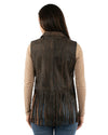 Distressed Fringe Vest-Vest-Scully-Brown-Small-Inspired Wings Fashion