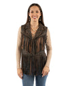 Distressed Fringe Vest-Vest-Scully-Brown-Small-Inspired Wings Fashion