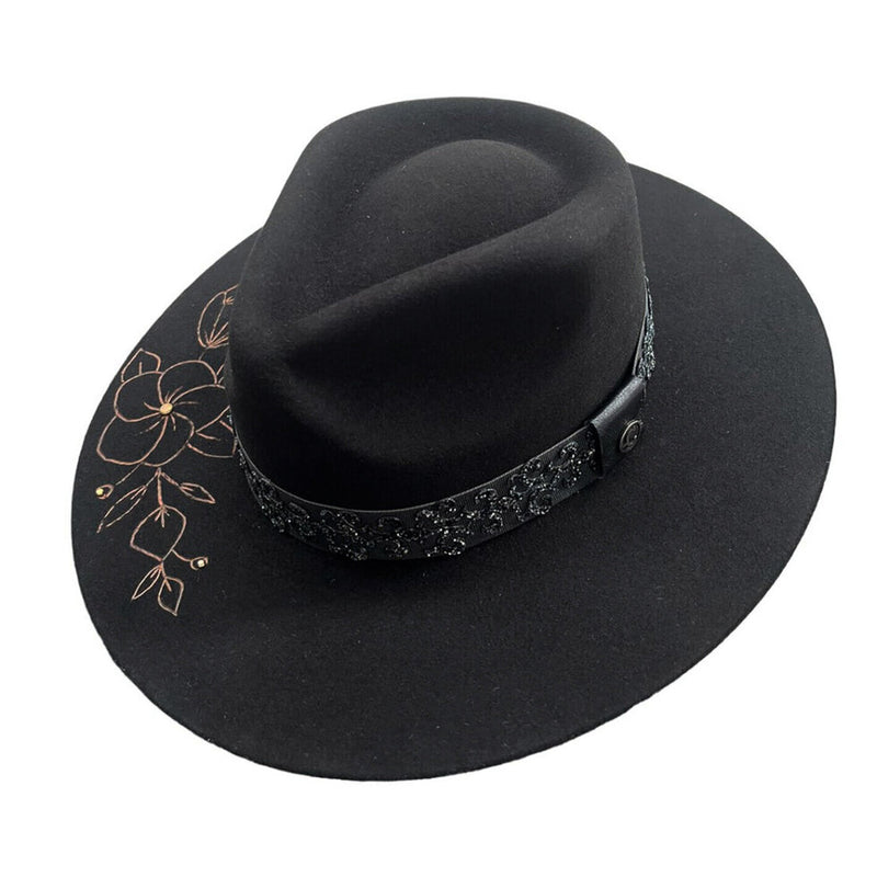 Rose Wool Hat-Hats-Hatters Of America-Small-Black-Inspired Wings Fashion