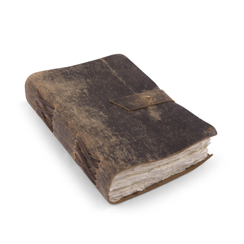 Scratched Brown Leather Journal-Journal-Sugarboo-Medium-Inspired Wings Fashion