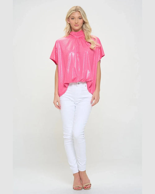 High Tie Neck Top-Shirts & Tops-Adrienne-Small-Barbie Mamba-Inspired Wings Fashion