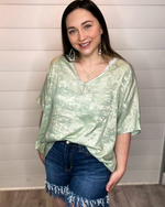 Metallic V-Neck Top-Shirts & Tops-Jodifl-Small-Sage-Inspired Wings Fashion