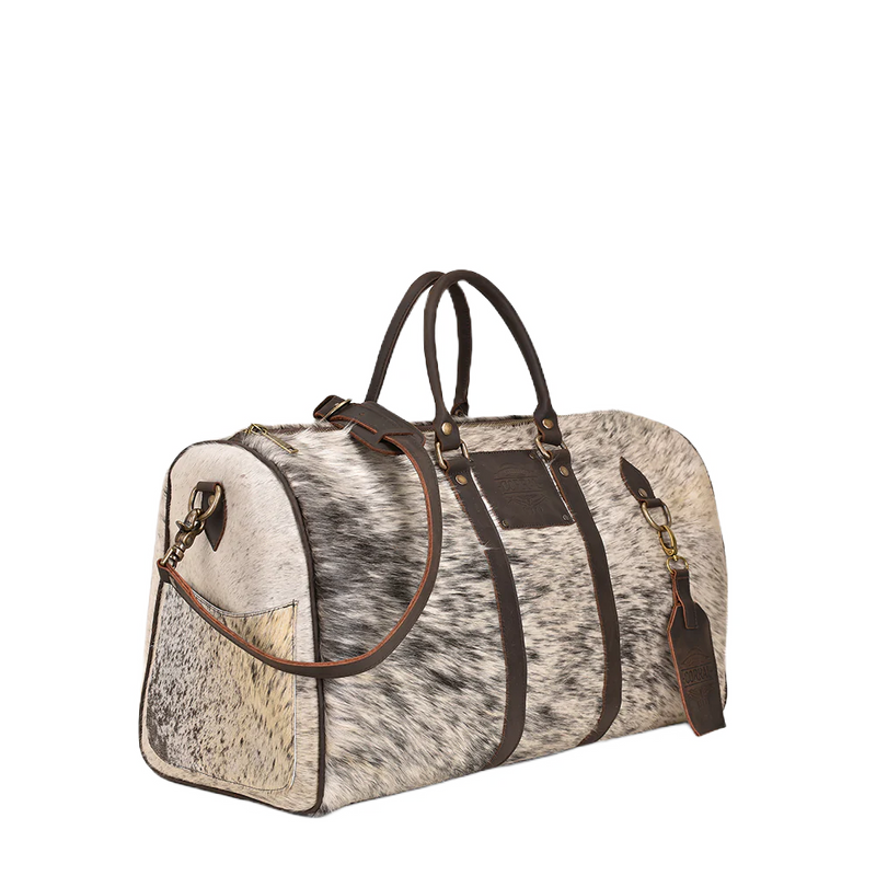 Fur Duffle Bag-Duffel Bags-Corral Boots-Brown-Inspired Wings Fashion