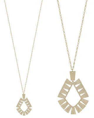 Gold Geometric Diamond Shaped Necklace-Necklaces-What's Hot Jewelry-Inspired Wings Fashion