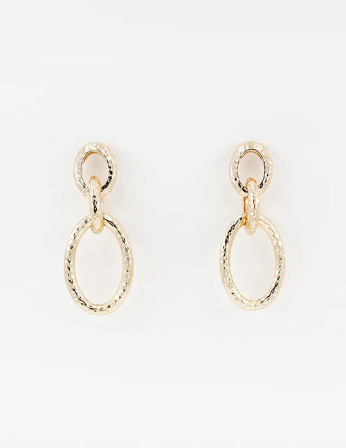 Open Textured Earrings-Earrings-What's Hot Jewelry-Gold-Inspired Wings Fashion