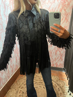 Leather Fringe Shirt-Tops-Dakota West-Black-Small-Inspired Wings Fashion