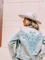 Beaded Denim Jacket-Jackets-Scully-Denim-Small-Inspired Wings Fashion