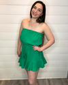 Strapless Ruffled Romper-Romper-Gilli-Small-Green-Inspired Wings Fashion