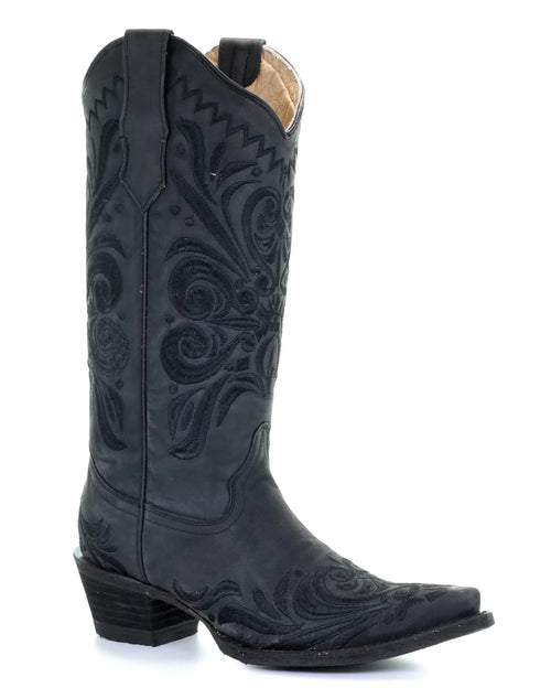 Tall Black Filigree Boot-Boots-Corral Boots-6-Inspired Wings Fashion