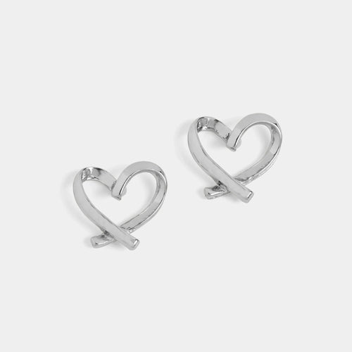 Heart Stud Earrings-Jewelry-tgbBRANDS:Coco+Carmen,Whispers-Silver-Inspired Wings Fashion