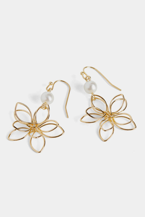 Wire Wrap Flower Earrings-Earrings-tgbBRANDS:Coco+Carmen,Whispers-Gold-Inspired Wings Fashion