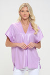 V-Neck Top w/ Side Slits-Shirts & Tops-Adrienne-Small-Lilac Mamba-Inspired Wings Fashion