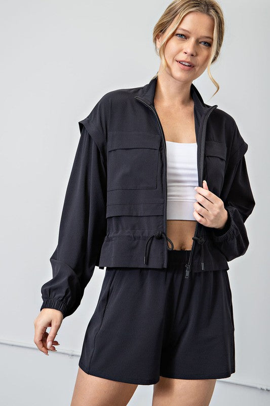 Crinkle Jacket-Jacket-Rae Mode-Small-Black-Inspired Wings Fashion
