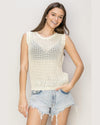 Open Stitch Round Neck Crochet Top-Tops-HYFVE-Small-Cream-Inspired Wings Fashion