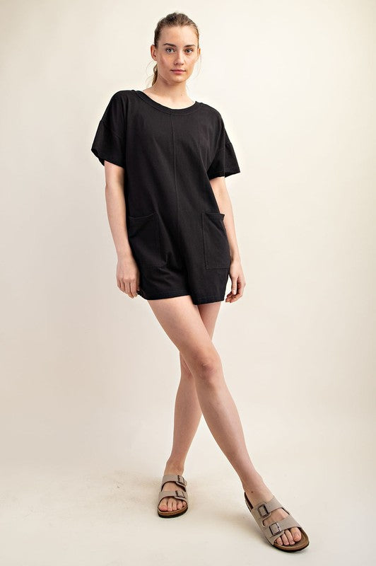 Reversible Summer Tee Romper-Romper-Rae Mode-Black-Small-Inspired Wings Fashion