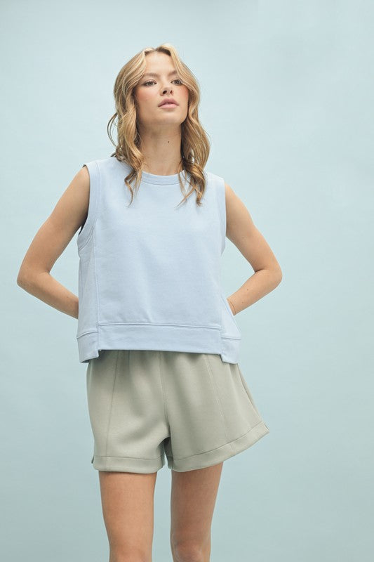 French Terry Tank Top-Shirts & Tops-Wishlist-Blue-Small-Inspired Wings Fashion
