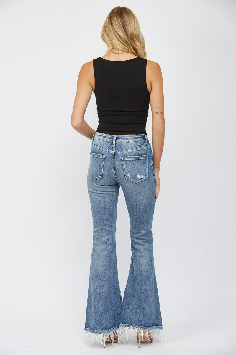 Mid Rise Super Flare Jeans-Jeans-MICA Denim-24-Inspired Wings Fashion
