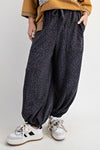 Animal Print Washed Terry Pants-Pants-Easel-Ash-Small-Inspired Wings Fashion