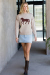 Mock Neck Horse Sweater-sweater-THML-Beige-XS-Inspired Wings Fashion