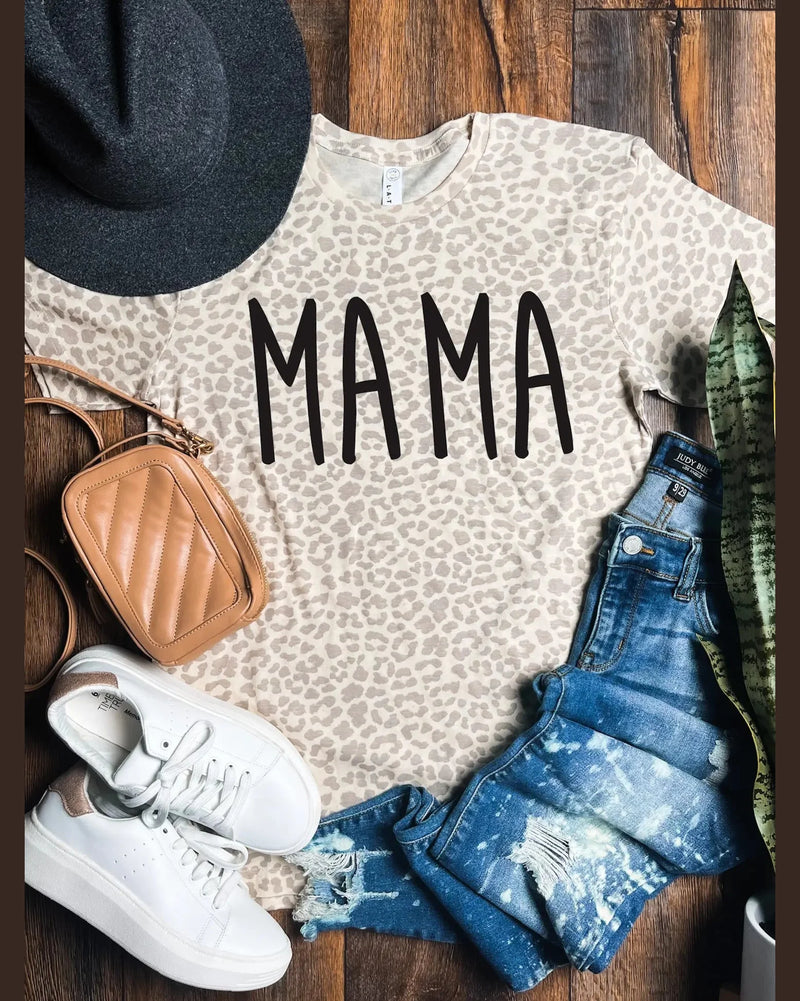 Mama Tee-T-Shirt-D&E Tees-Small-Natural Leopard-Inspired Wings Fashion