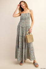 Floral Tiered Maxi Dress-dress-Kori America-Small-Sage Combo-Inspired Wings Fashion
