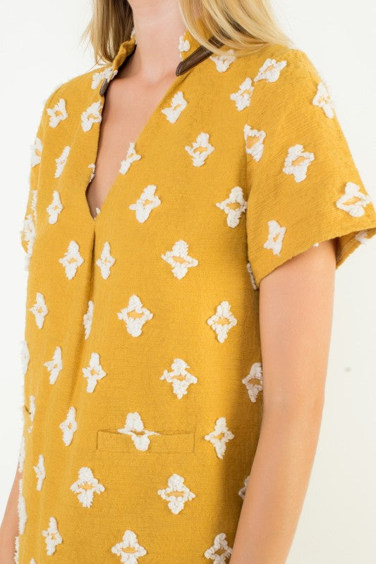 Bits of Fluff Dress Mustard / Medium