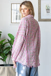Washed Plaid Top-Top-Oli & Hali-Pink-Small-Inspired Wings Fashion