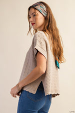Textured Sweater Top-Shirts & Tops-Kori America-Small-Latte-Inspired Wings Fashion