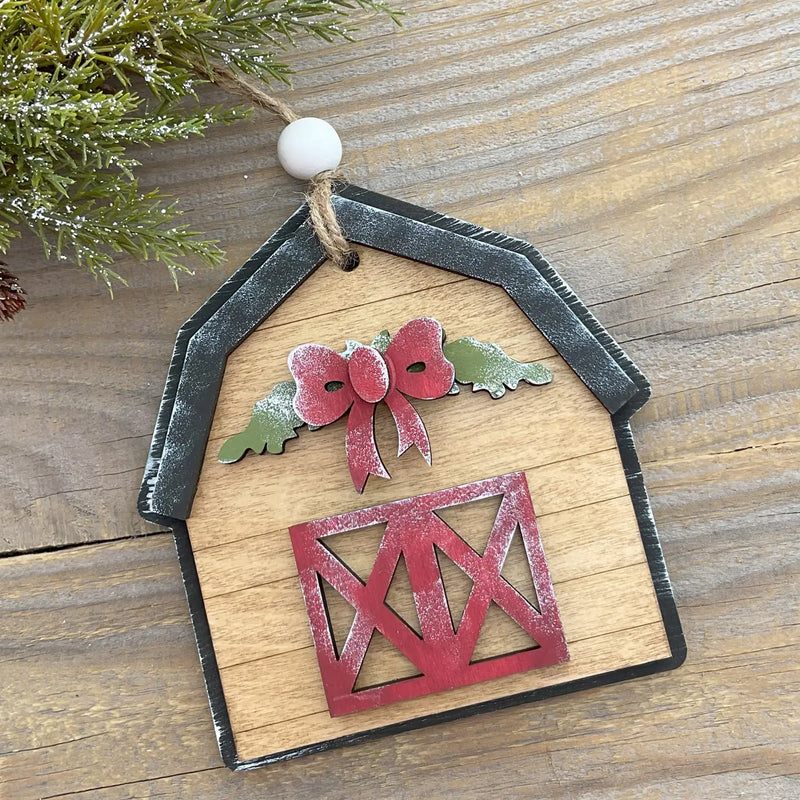 Christmas Wooden Ornaments-Holiday Ornaments-Willow's Corner-Barn Doors-Inspired Wings Fashion