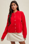 Button Up Cardigan-Cardigans-Wishlist-Red-Small-Inspired Wings Fashion